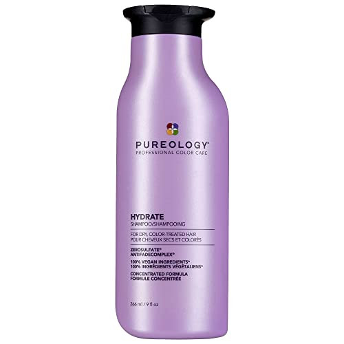 Pureology Hydrate Shampoo - For Dry or Color Treated Hair, Moisturizing Shampoo For Hydration & Softness, With Rose Extract & Green Tea, Vegan & Sulf