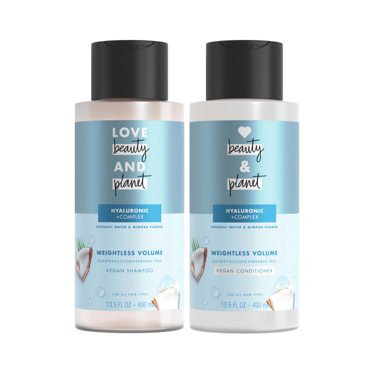 Love Beauty And Planet Volume and Bounty Thickening Shampoo and Conditioner For Hair Volume and Fine Hair Care Coconut Water & Mimosa Flower, Paraben
