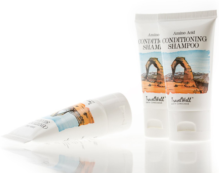 Travel Well 2-in-1 Shampoo & Conditioner Set - Mini Travel Set - Sulfate-Free Shampoo Conditioner - Bulk Hotel Toiletries, Individually Wrapped - 1 F