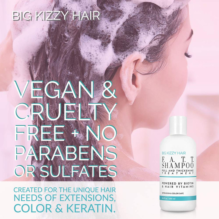 Volumizing & Thickening Biotin Shampoo & Conditioner Set - F.A.T.T. by Big Kizzy, Gentle Hair Care Safe for Extensions, Color & Keratin Treatments -