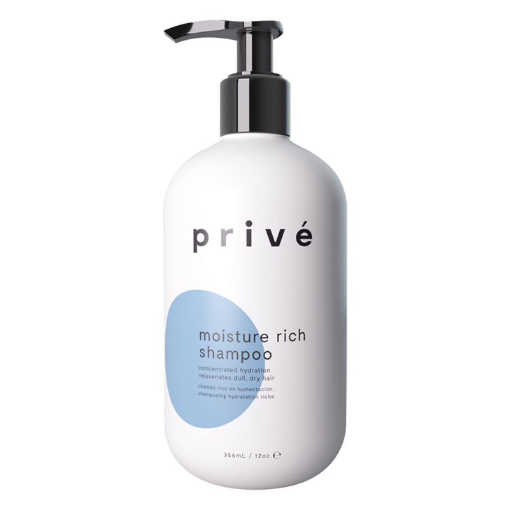 Prive Moisture Rich Shampoo - Extreme Hydration- Infused with Shea Butter - Great for All Hair Types - Color Safe (12 oz)