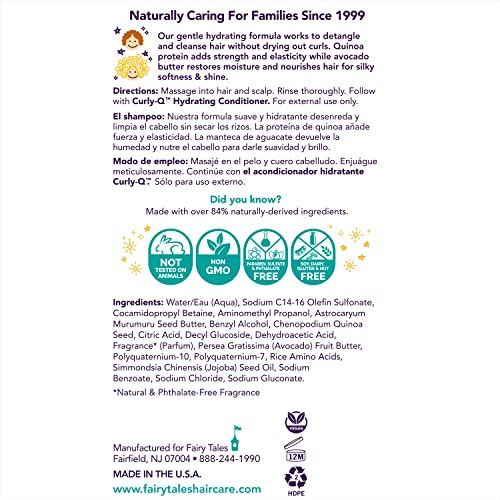 Fairy Tales Curly Q Hydrating Shampoo for Curly and Multi-Cultural Hair - Paraben, Sulfate, Gluten and Nut Free - 12 oz