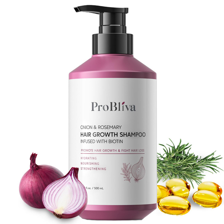 Onion & Rosemary Hair Growth Shampoo: Biotin Infused Shampoo for Hair Loss and Thinning Hair - Promotes Healthier, Thicker and Stronger Hair for Wome