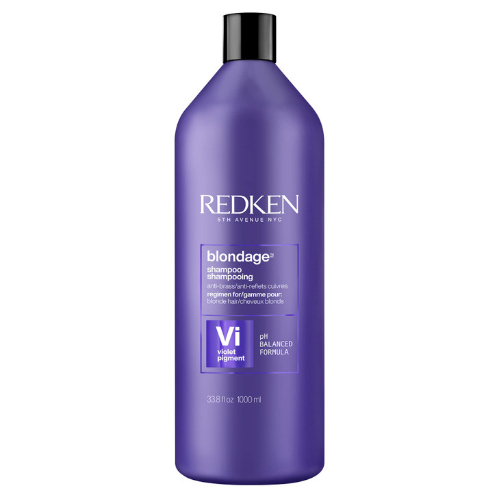 Redken Blondage Color Depositing Purple Shampoo For Blonde, Bleached or Highlighted Hair - Neutralizes Brassy Tones With Salicylic Acid, 33.8 Fl Oz