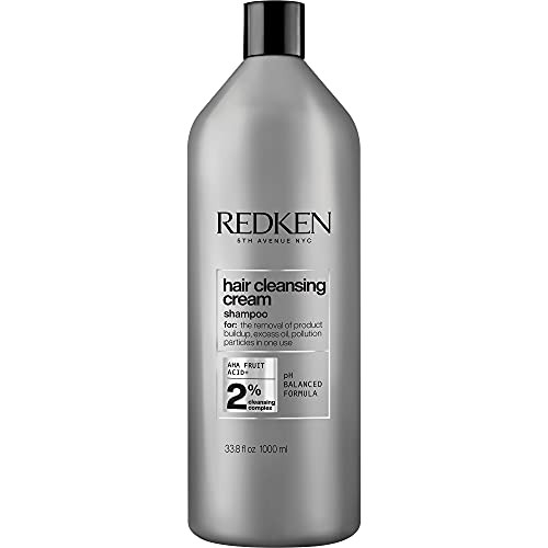 Redken Detox Hair Cleansing Cream Clarifying Shampoo For All Hair Types - Removes Buildup and Strengthens Hair Cuticle, 33.8 Fl Oz