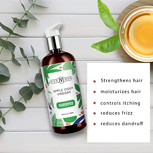 FERMOSA Shampoo - Clarifying & Nourishing, Hydrating and Cleansing, Reduces Itchy Scalp & Frizz, Anti Dandruff, Sulfate Free 16.9oz (Apple Cider)