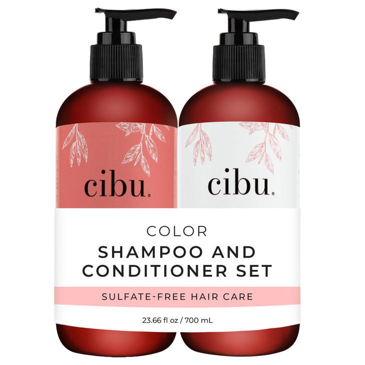 Cibu Color Shampoo and Conditioner Set - Gently Hydrates and Strengthens Strands - Protects and Revitalizes Hair and Scalp - Color Safe Shampoo and C