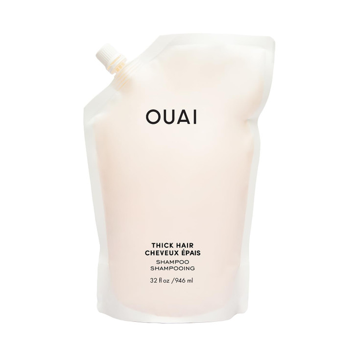OUAI Thick Shampoo Refill - Moisturizing Shampoo with Keratin, Marshmallow Root, Shea Butter & Avocado Oil for Thick Hair - Strengthens & Hydrates -
