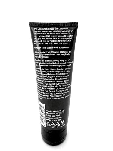 Ryan Scott Sulfate-Free Cleansing Shampoo with Conditioner. Aloe, Cucumber, & Grapefruit Fragrance, 8.5 fl. oz.