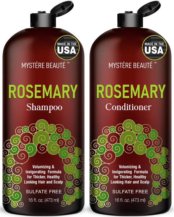 Rosemary Shampoo and Conditioner for Hair Growth, Sulfate Free Organic Rosemary Oil Shampoo De Romero Para Crecimiento, Promotes Hair Growth & Scalp