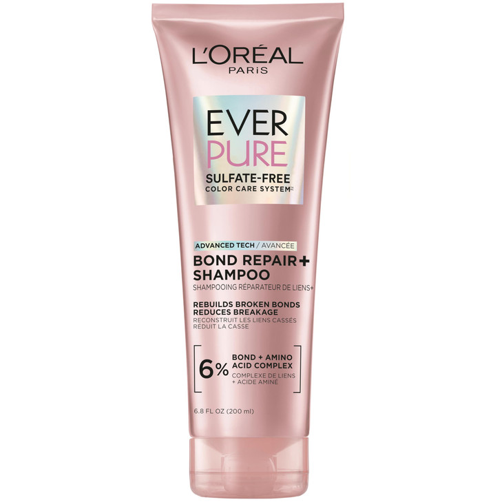 L'Oreal Paris Sulfate Free Bond Repair+ Shampoo, Hair Shampoo with Bond + Amino Acid Complex, Strengthens and Repairs Damaged or Color Treated Hair,