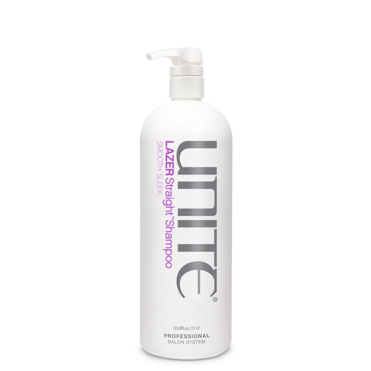 UNITE Hair - LAZER Straight Shampoo  Sulfate-Free Shampoo for Thick, Coarse & Unruly Hair  Cleanses, Tames Frizz, Softens, and Adds Shine  Paraben