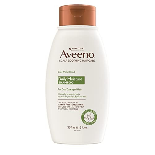 Aveeno Farm-Fresh Oat Milk Sulfate-Free Shampoo with Colloidal Oatmeal & Almond Milk, Moisturizing Shampoo for All Hair Types, Safe for Color-Treated