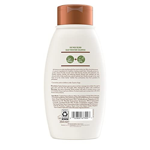 Aveeno Farm-Fresh Oat Milk Sulfate-Free Shampoo with Colloidal Oatmeal & Almond Milk, Moisturizing Shampoo for All Hair Types, Safe for Color-Treated