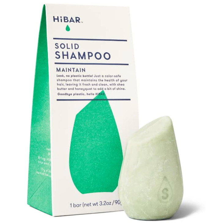 HIBAR - Maintain Shampoo Bar - For Well-Balanced Hair - Cleansing & Nourishing - With Honey, Shea Butter & Vitamin B5 - Plastic-Free - Soap, Paraben