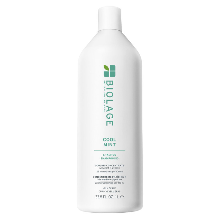 Biolage Cool Mint Shampoo - Balancing Shampoo for Oily Scalp, Gently Cleanses, Refreshes & Helps Balance, Mint & Glycerin, Vegan & Paraben-Free, 33.8