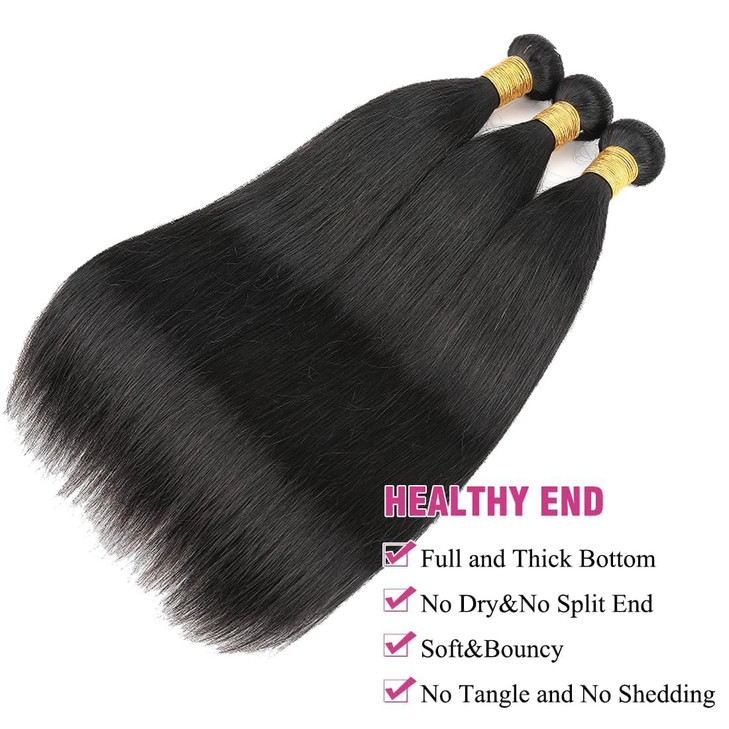 Brazilian Human Hair Bundles Straight Human Hair Single Bundle 16inch 100% Unprocessed Virgin Human Hair Straight Quick Weave Raw One Bundle Deals Na