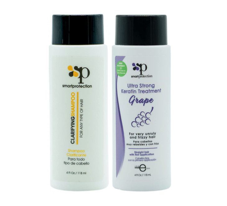 Grape Ultra Strong Keratin Treatment with Clarifying Shampoo 4oz by Smart Protection