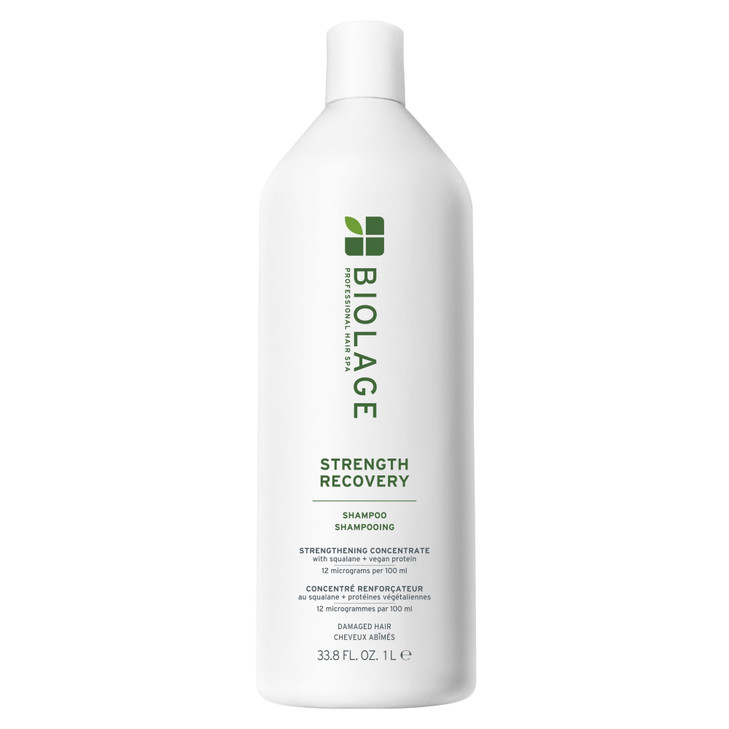 Biolage Strength Recovery Shampoo - Reduces Breakage & Detangles, Instantly Strengthens and Moisturizes, For Damaged Hair, With Olive Squalane & Vega