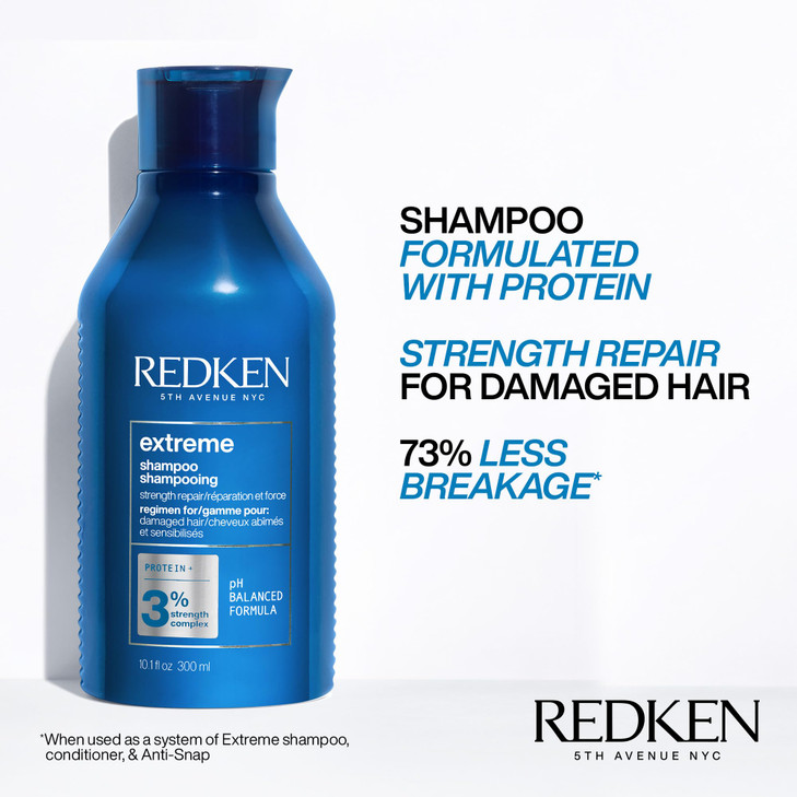 Redken Extreme Shampoo - Strengthen & Repair Damaged Hair, For Damaged Hair, Infused With Proteins