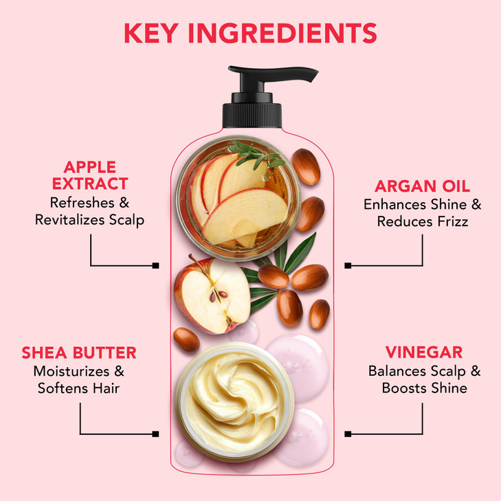 Botanic Hearth Apple Cider Vinegar Shampoo | Clarifying And Nourishing, Reduces Itchy Scalp, Dandruff & Frizz | Sulfate Free, For All Hair Types, Men