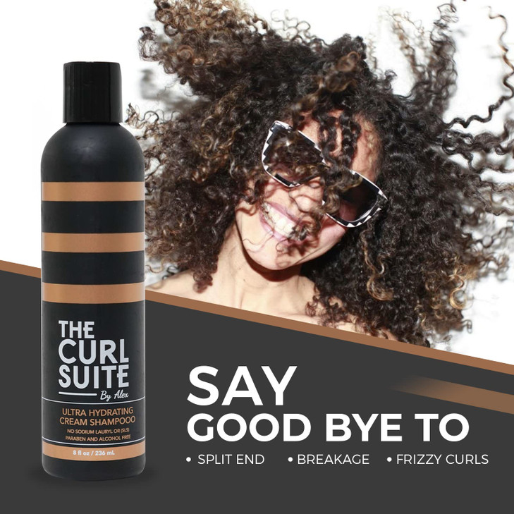 The Curl Suite 8 Oz Hydrating Shampoo for Curly Hair, Infused with Special Extracts & Proteins, Sulfate-Free, Color Safe, Anti-Frizz