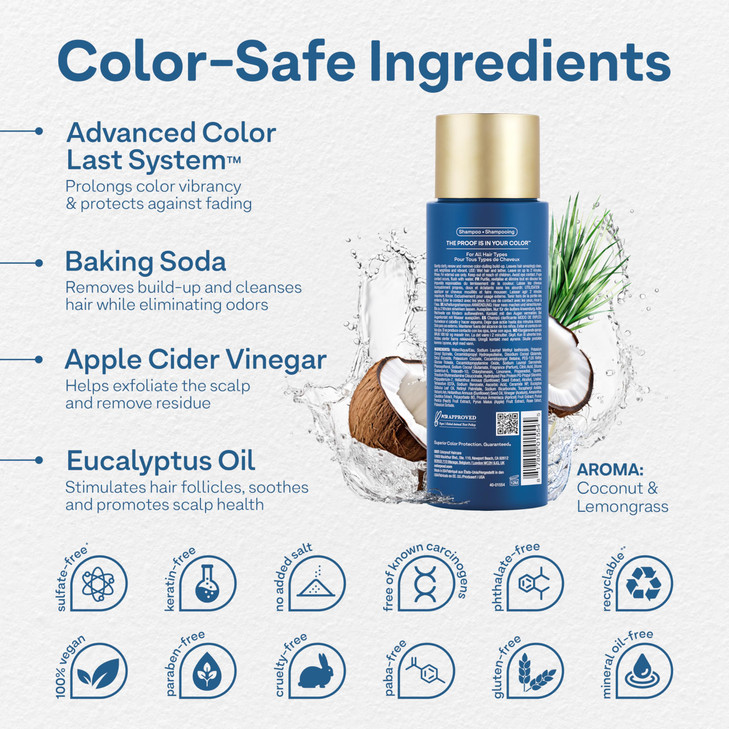 Colorproof Clear It Up Clarifying Shampoo 8.5 Fl. Oz. Shampoo for Color Treated Hair, Coconut & Lemongrass Scent
