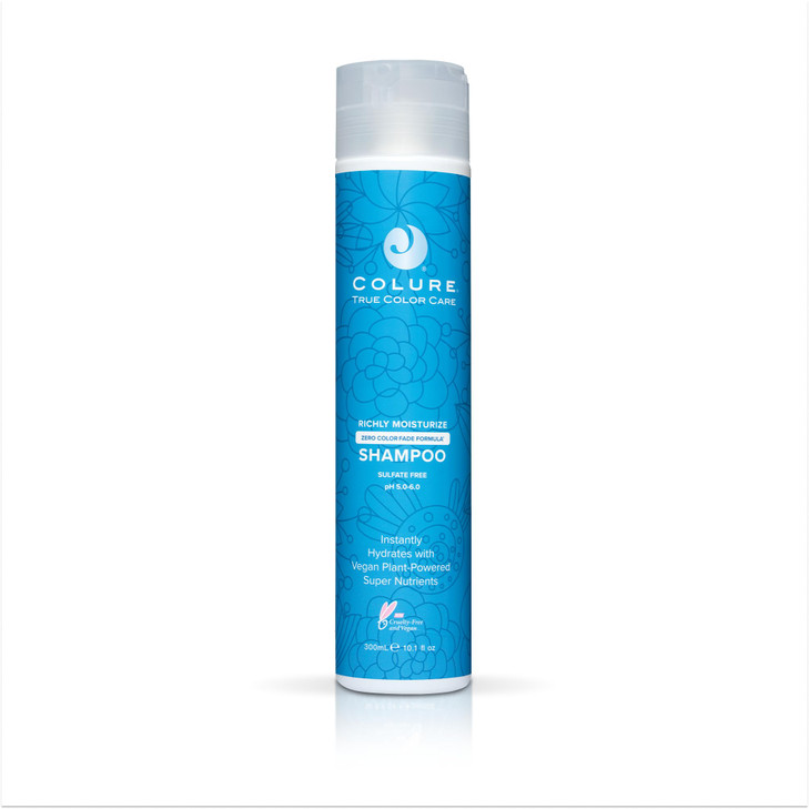 COLURE Richly Moisturize Shampoo 10 oz - Superior Hydrating Sulfate Free Cleanser for Dry Color Treated Hair Care