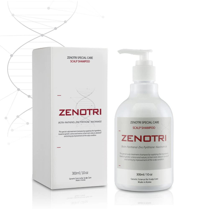 ZENOTRI Biotin and Zinc Pyrithione Shampoo - Combats Itching, Dandruff, Seborrhoeic Dermatitis & Sebum Buildup | Scalp Care Solution | 300ml 10 oz