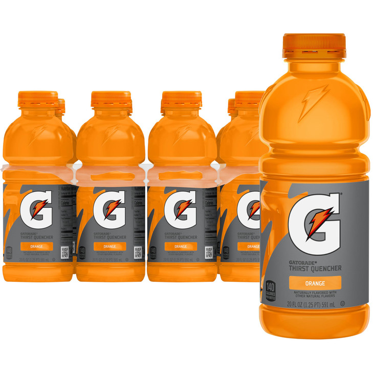 Gatorade Thirst Quencher, Orange, 20 Fl Oz (Pack of 8)