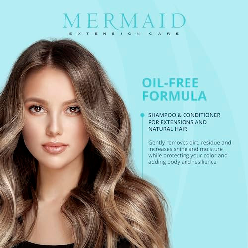 Mermaid Extension Care Shampoo and Conditioner Travel Duo, Sulfate-Free, Cruelty-Free Extension-Safe for On-The-Go Hair Care, 3.4 fl oz