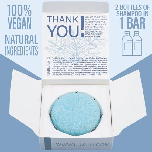 Luxiny Travel Shampoo and Conditioner Bar - Plant-Based, Multipurpose, TSA Compliant, Eco-Friendly, Sulfate & Paraben-Free, Suitable for All Hair Typ