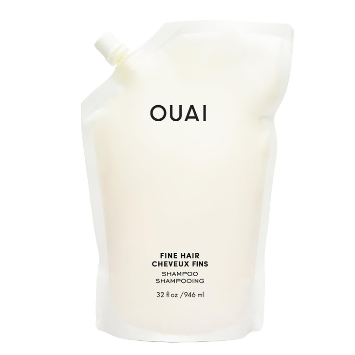OUAI Fine Hair Shampoo Refill - Volumizing Shampoo for Fine Strands - Made with Biotin, Keratin & Chia Seed Oil - Strengthens, Nourishes & Thickens -
