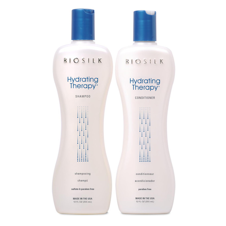 BioSilk Hydrating Therapy Shampoo & Conditioner, Replenishes Hair Moisture & Coarse Hair, Sulfate, Paraben, & Cruelty-Free, 12 Oz (2 Count)