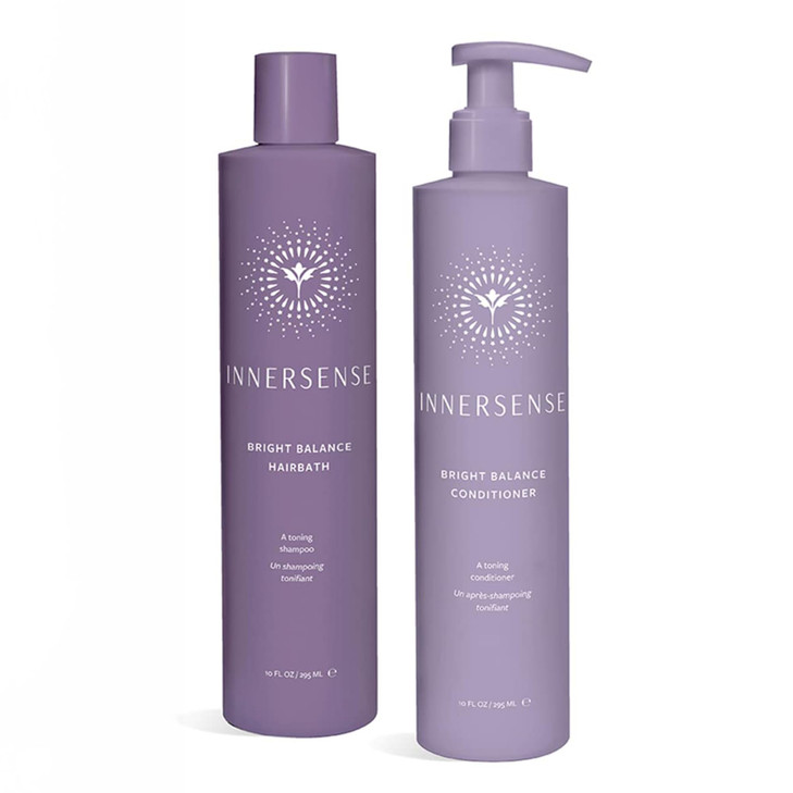 Innersense Organic Beauty - Natural Bright + Balanced Purple Toning Shampoo + Conditioner Value Duo | Non-Toxic, Cruelty-Free, Vegan Haircare (10 fl