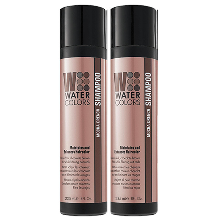 Watercolors by Tressa 3-in-1 Color Depositing Shampoo, Semi Permanent Hair Color, Hair Dye Shampoo for Curly, Dry, and Normal Hair, 8 fl oz - MOCHA D