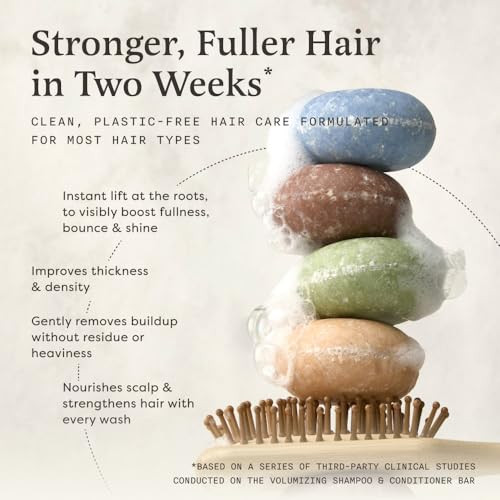 The Earthling Co. Shampoo Bar - Promote Hair Growth, Strengthen & Volumize All Hair Types - Paraben & Sulfate Free formula with Natural, Vegan Ingred