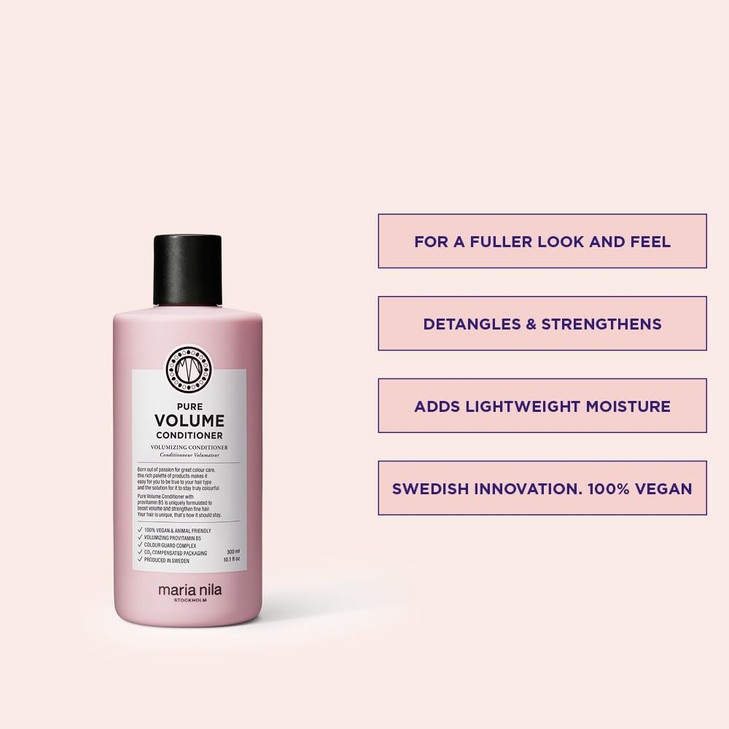 Maria Nila Pure Volume, Conditioner 10.1 Fl Oz, Vitamin B5 Gives Volume to Thin & Fine Hair, 100% Vegan & Sulfate/Paraben free