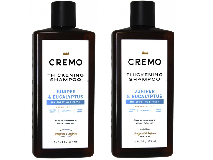 Cremo Barber Grade Juniper & Eucalyptus Thickening Formula for Fine or Thinning Hair, eucalyptus, juniper, eucalyptus, 16 Fl Oz (2-Pack)