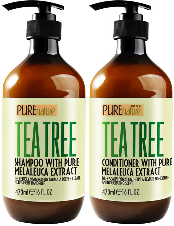 Tea Tree Oil Shampoo and Conditioner Set - Sulfate and Paraben Free Treatment for Oily Hair and to Help Reduce Your Itchy and Dry Scalp - Healthy Ant