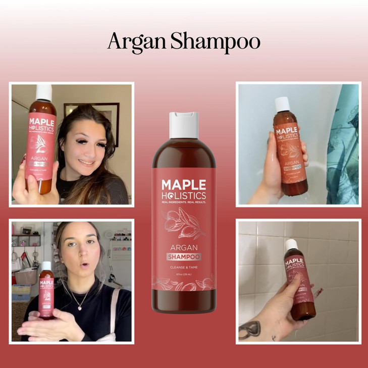 Argan Oil Shampoo for Dry Hair - Sulfate Free Shampoo for Damaged Hair and Frizz with Argan Oil for Hair - Volumizing Shampoo for Hair Shine and Volu