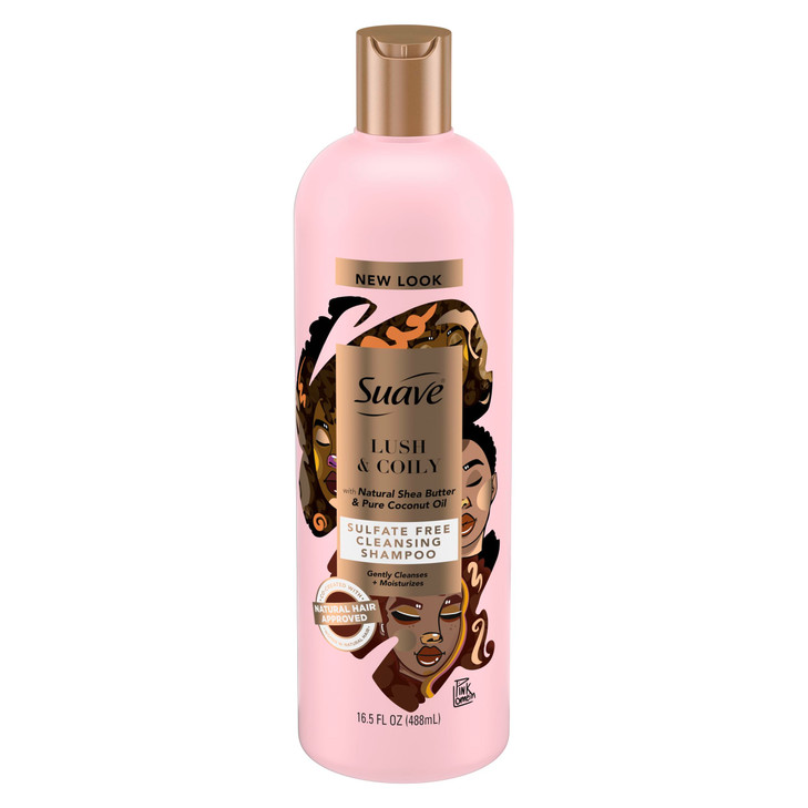 Suave Professionals Natural Shea Butter & Pure Coconut Oil Sulfate-Free Cleansing Shampoo,16.5 Fluid Ounces