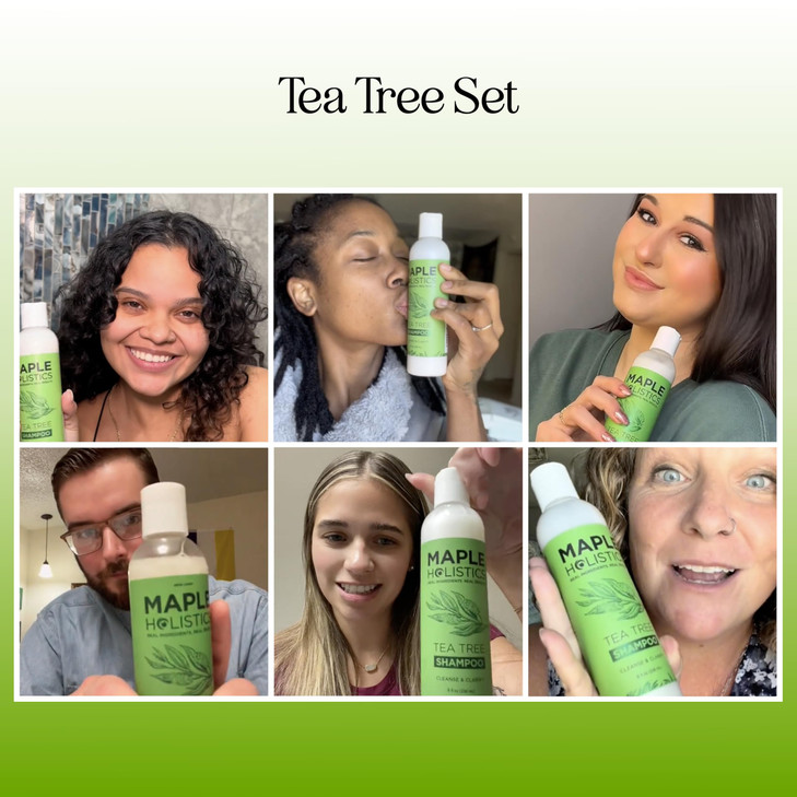 Tea Tree Shampoo and Conditioner Set - Sulfate Free Clarifying Shampoo and Conditioner for Oily Hair & Scalp Care with Australian Tea Tree Oil - Comp