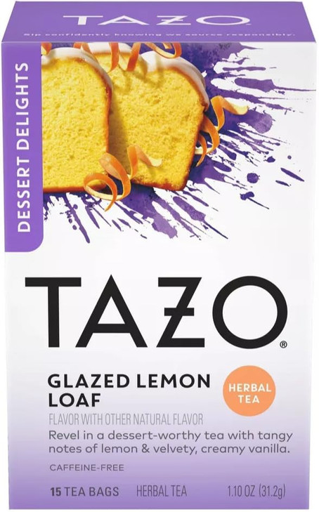TAZO Tea Bags, Glazed Lemon Loaf Herbal Tea, & Vanilla Bean Macaron Black Tea 15CT (1ea) (Variety Pack)
