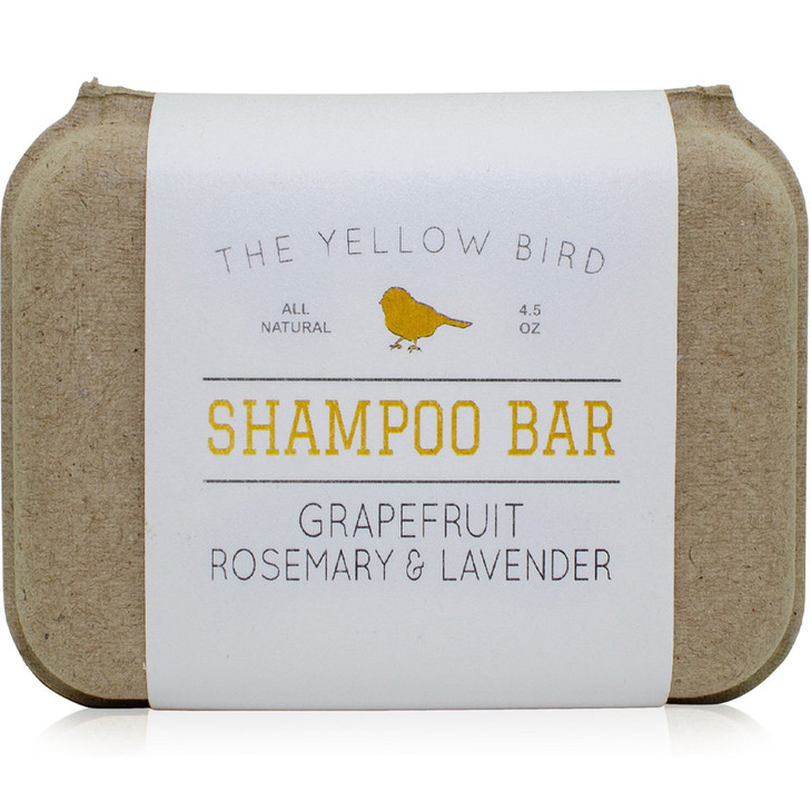 The Yellow Bird Solid Bar Shampoo Soap. Grapefruit, Rosemary, and Lavender. Mild Natural and Organic Ingredients. Sulfate Free. Gentle Scalp + Hair C