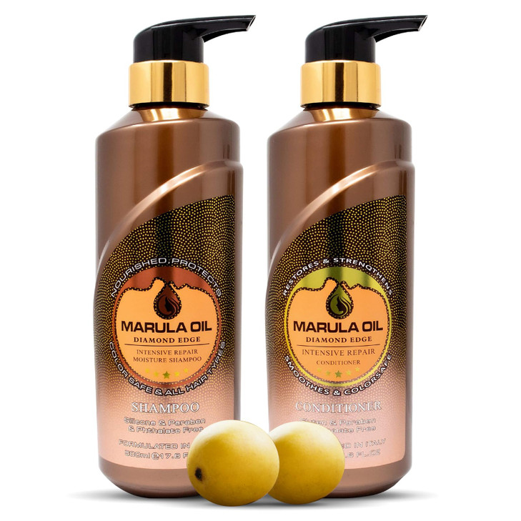 Marula Oil Shampoo and Conditioner Sets,Color Safe Ultra Moisture Sulfate Free Shampoo Conditioner Pack for All Hair Types, Moisturizing,Smoothing, L