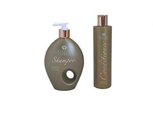 Keratin Express Shampoo & Conditioner Set (2 x 10 fl oz) Sulfate Free Gentle on Color Treated for fine to normal hair