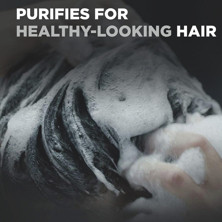 DOVE MEN + CARE Shampoo Charcoal + Clay 3 Count For Healthy-Looking Hair Naturally Derived Plant Based Cleansers 25.4 oz