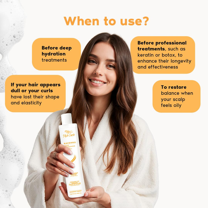 I Belli Capelli Ravenna Clarifying Shampoo Pre Treatment, Clarifying Shampoo For Build Up -Preps Hair Deep Cleansing, Removes Impurities For Long Las