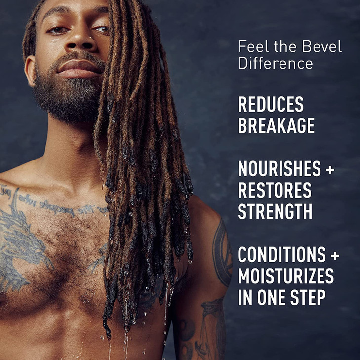Bevel Shampoo and Conditioner for Men with Hemp Seed Oil and Biotin, 2 in 1 Strengthening Formula Conditions and Moisturizes Hair to Reduce Breakage,